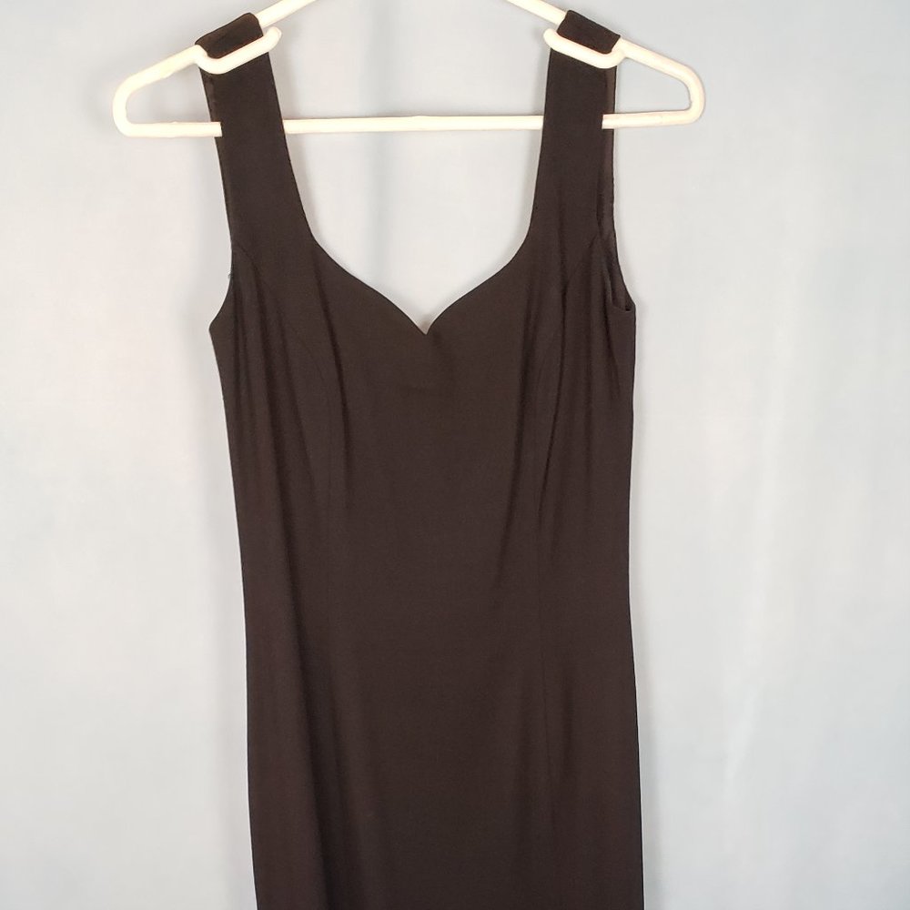 BLACK LINEN FORMAL COCKTAIL DRESS